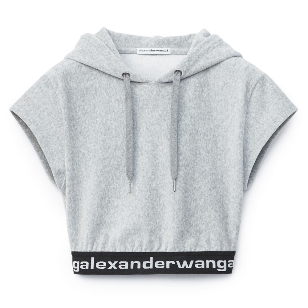 Alexander Wang Cropped Stretch Corduroy Hoodie